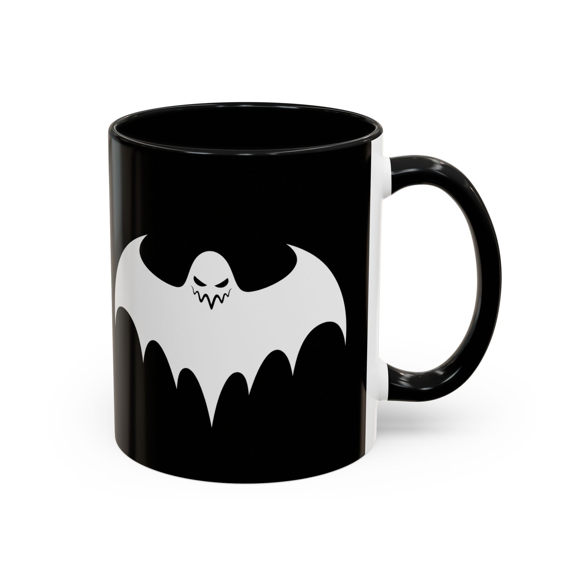 Spooky Bat Coffee Mug – Black Accent Halloween Mug (11/15 oz)